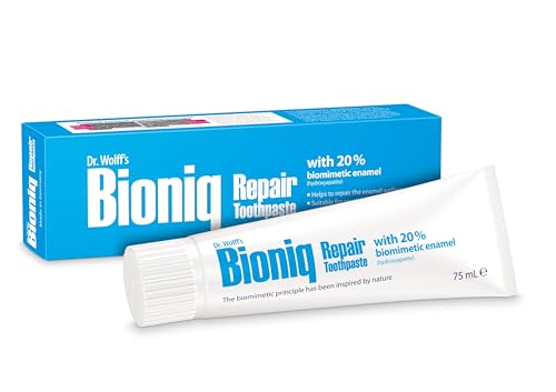 Dr. Wolff's Bioniq Repair Pasta Dental | Sin Flúor con Esmalte Biomimético Hidroxiapatita | Para Dientes Sensibles | Ayuda a Reparar la Superficie del Esmalte 1x 75ml