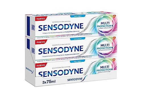 Sensodyne Pasta de Dientes Multiprotección Protección Frente a la Sensibilidad Dental + Cuidado Diario, Pack de 3x75 ml