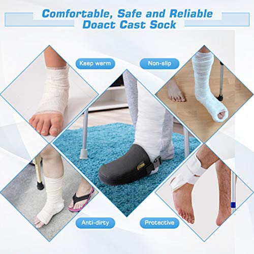 DOACT Funda de calcetín fundido Dedo del pie con correa antideslizante, Proteger bota para caminar y ortesis Férulas Tirantes Limpio, ajustable y una talla para la mayoría