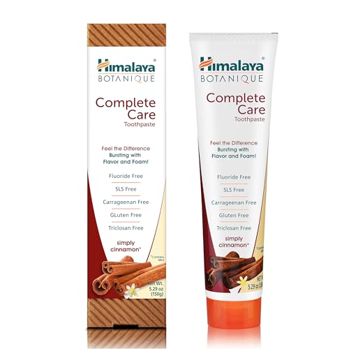 Himalaya Botanique Complete Care Toothpaste with Natural Cinnamon and mint | Flouride & SLS free formula fights bacteria & tooth decay- 150g